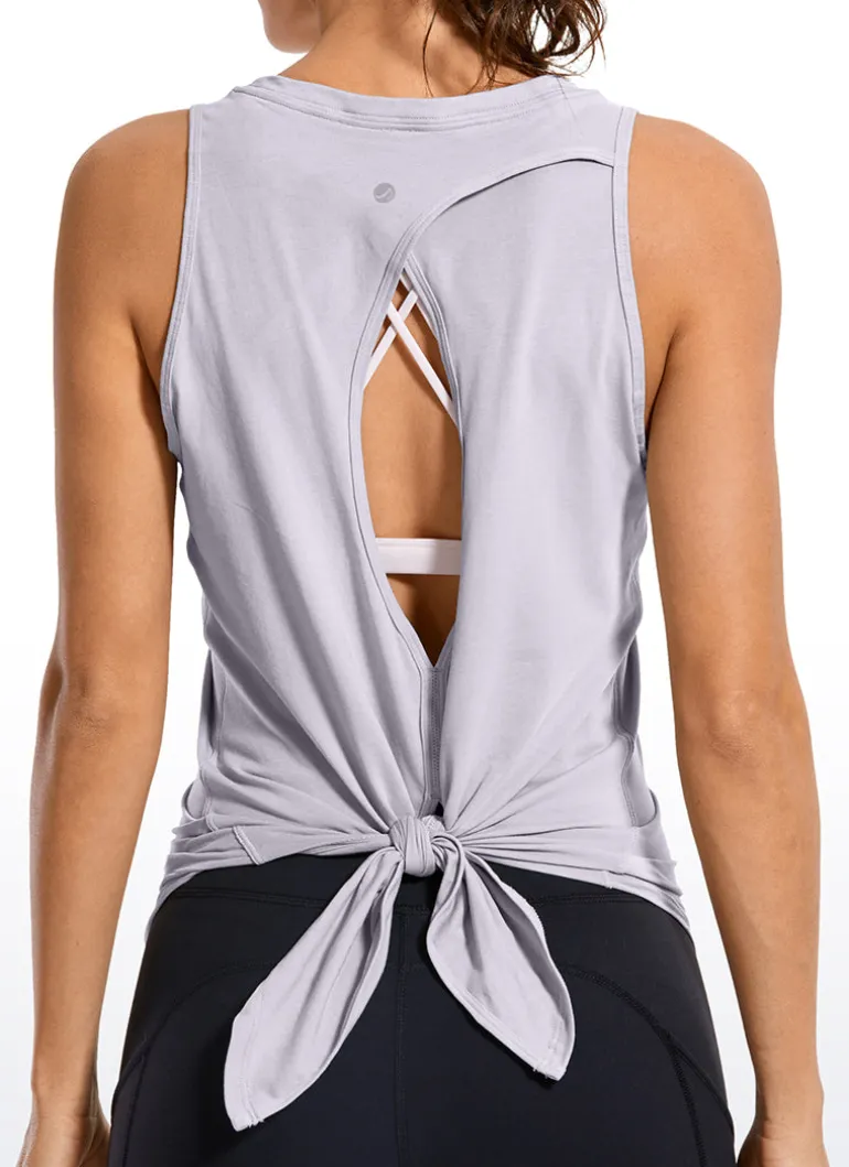 Pima Cotton Split Open Back Tank