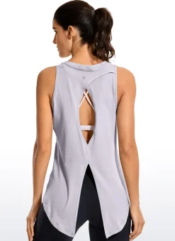 Pima Cotton Split Open Back Tank