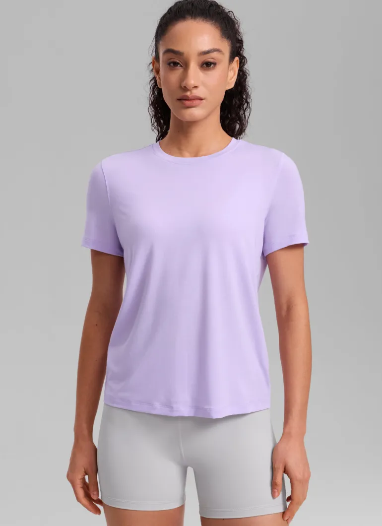 Quick Dry Crewneck Hip Length Short Sleeve
