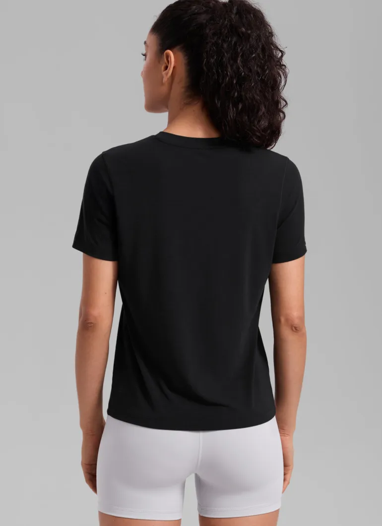 Quick Dry Crewneck Hip Length Short Sleeve