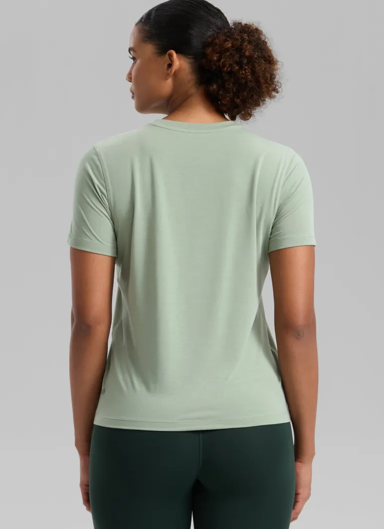 Quick Dry Crewneck Hip Length Short Sleeve