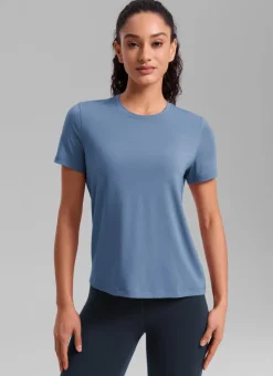 Quick Dry Crewneck Hip Length Short Sleeve