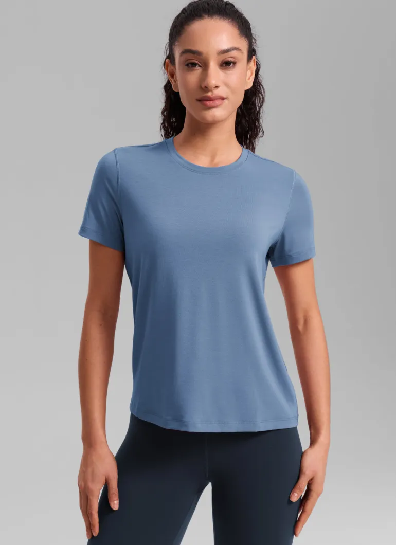 Quick Dry Crewneck Hip Length Short Sleeve