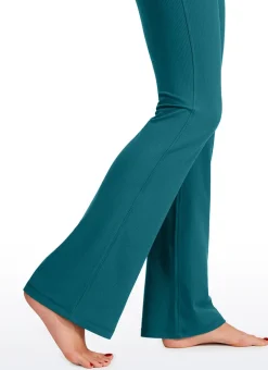 Ribbed High Waist Pocket Flare Leggings 31