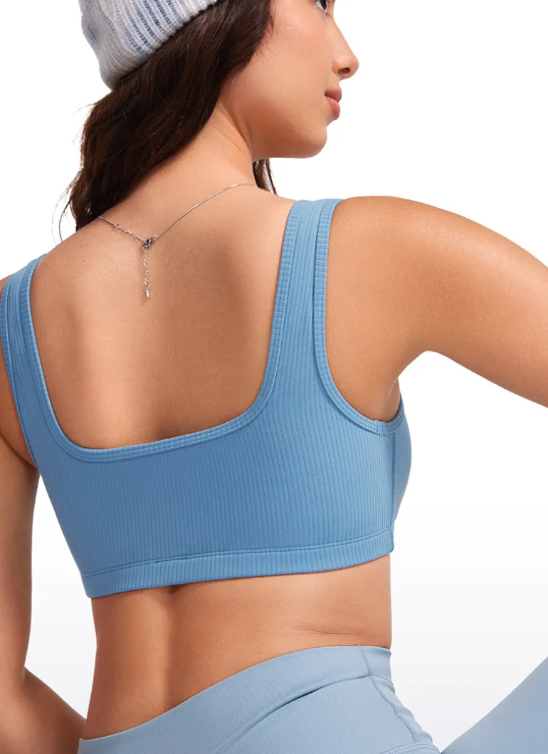 Ribbed Square Neck Padded Mini Bra