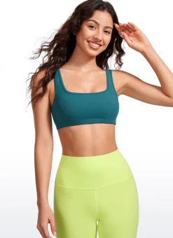 Ribbed Square Neck Padded Mini Bra