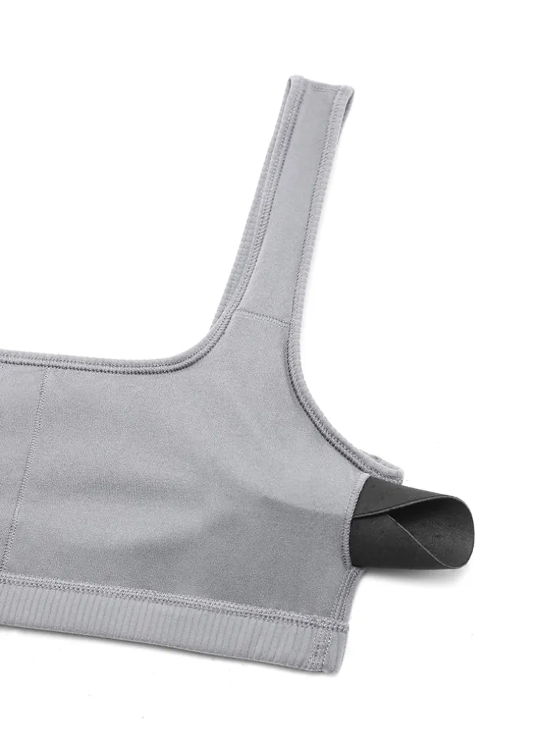 Ribbed Square Neck Padded Mini Bra