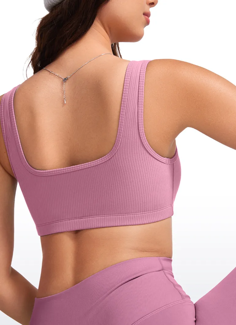 Ribbed Square Neck Padded Mini Bra