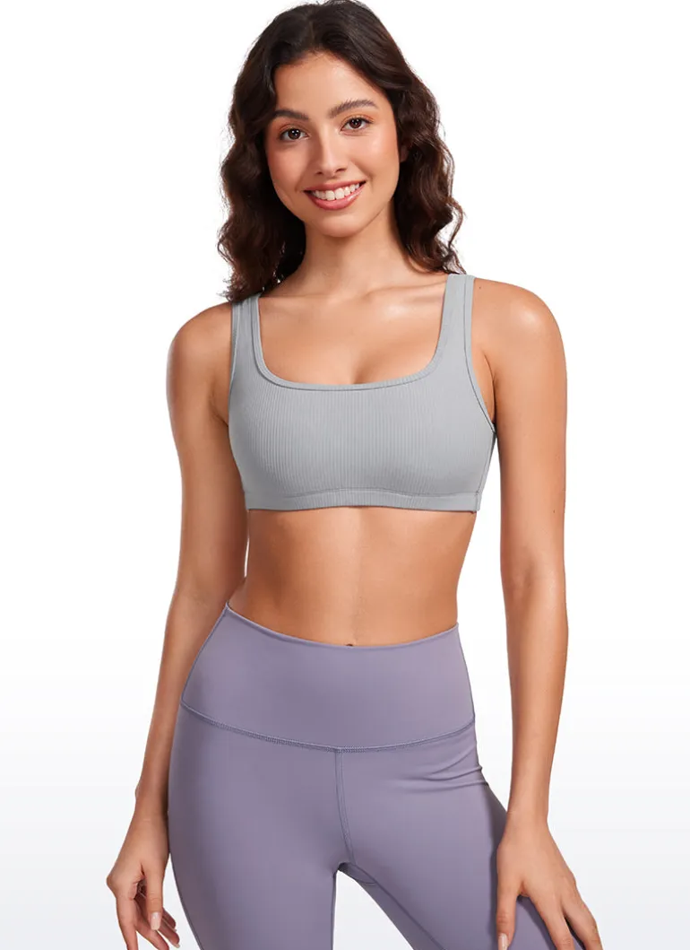 Ribbed Square Neck Padded Mini Bra