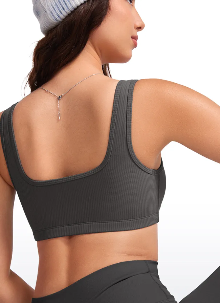 Ribbed Square Neck Padded Mini Bra