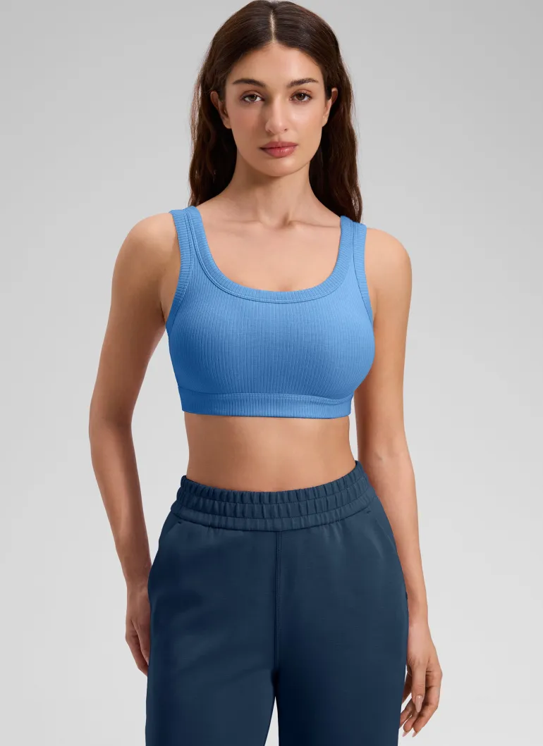 Ribbed U Back Sports Bra