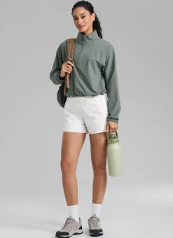 Ripstop Zip Pocket Mid Rise Shorts 4''