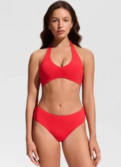Ruched Front Halter Bikini Top