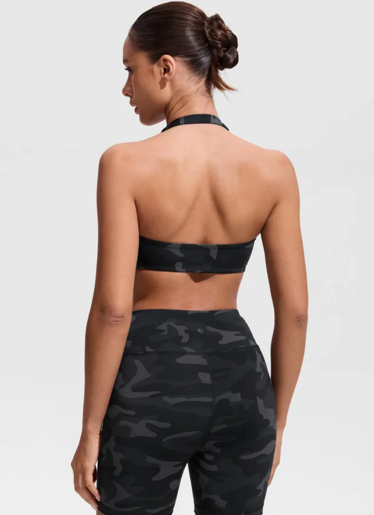 Ruched Front Halter Bikini Top
