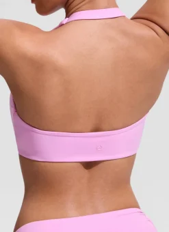 Ruched Front Halter Bikini Top