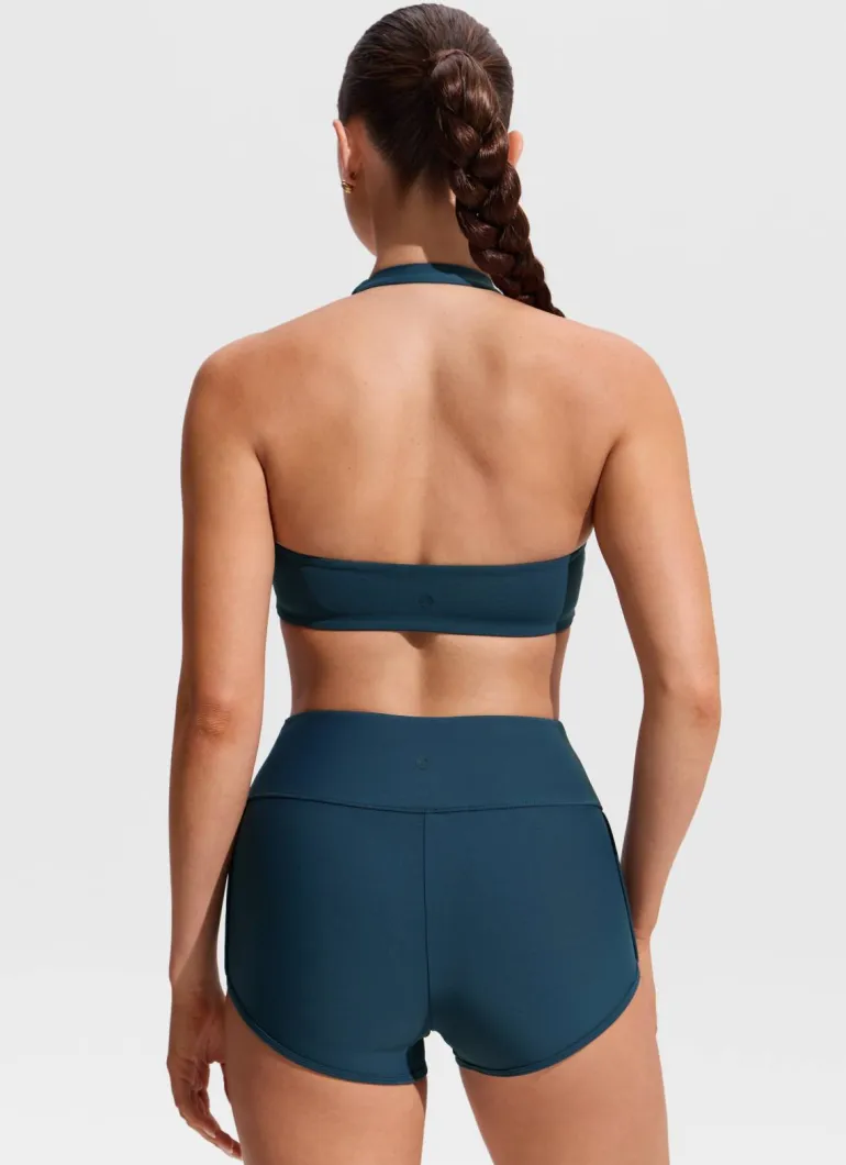 Ruched Front Halter Bikini Top