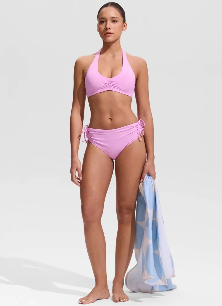 Ruched Front Halter Bikini Top