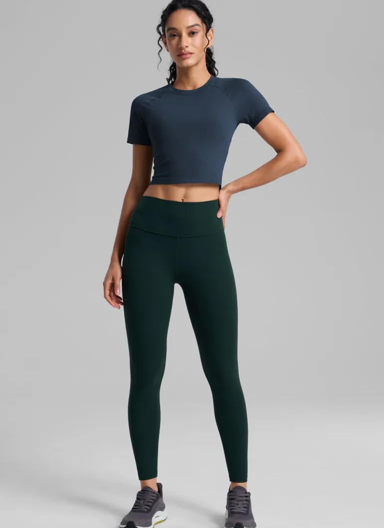 Seamless Crew Neck Cropped Short Sleeve