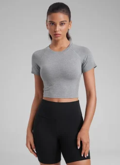Seamless Crew Neck Cropped Short Sleeve