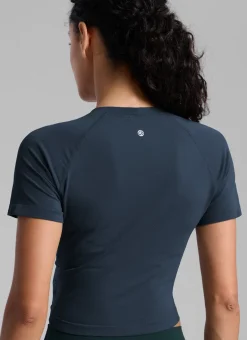 Seamless Crew Neck Cropped Short Sleeve