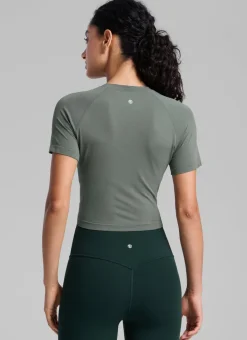 Seamless Crew Neck Cropped Short Sleeve