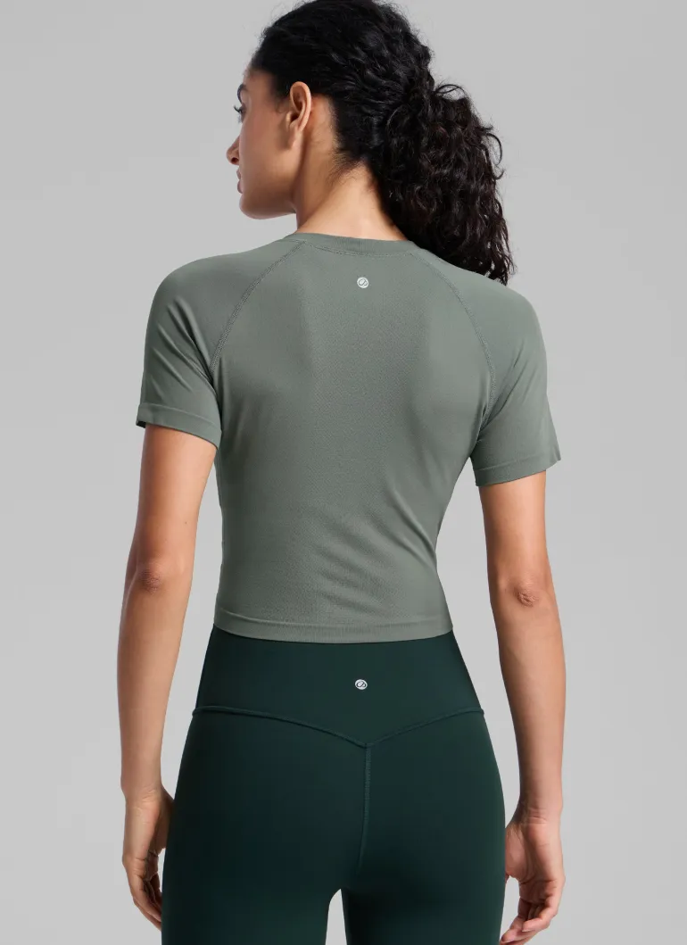 Seamless Crew Neck Cropped Short Sleeve