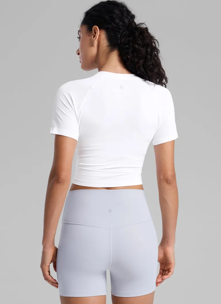 Seamless Crew Neck Cropped Short Sleeve