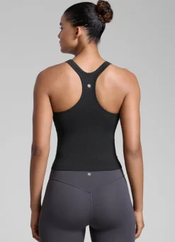 Seamless Racerback Built in Bra Ribbed Tank