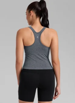 Seamless Racerback Built in Bra Ribbed Tank