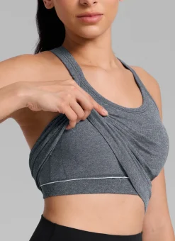 Seamless Racerback Built in Bra Ribbed Tank