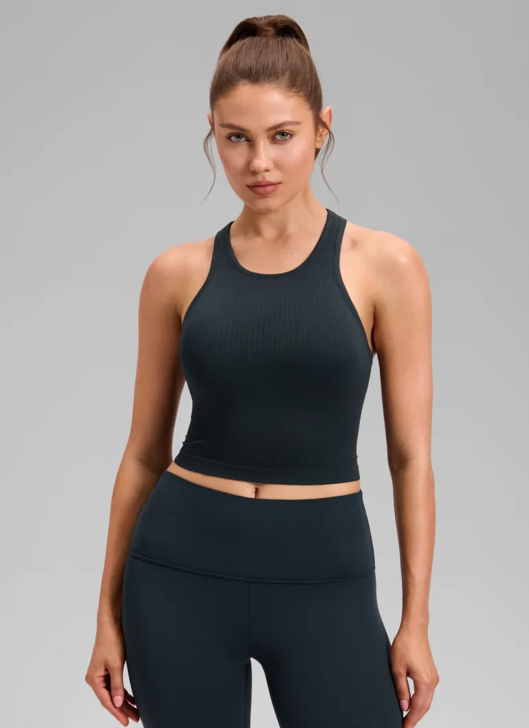 Seamless Ribbed Racerback Crop Tank