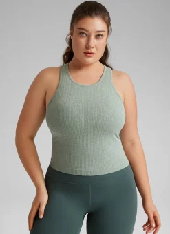 Seamless Ribbed Racerback Crop Tank
