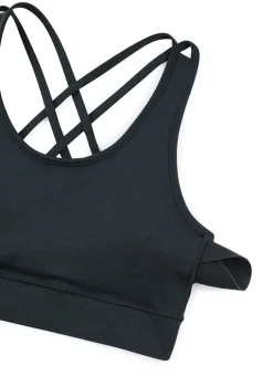 Seamless Strappy Longline Bra Criss Cross Back