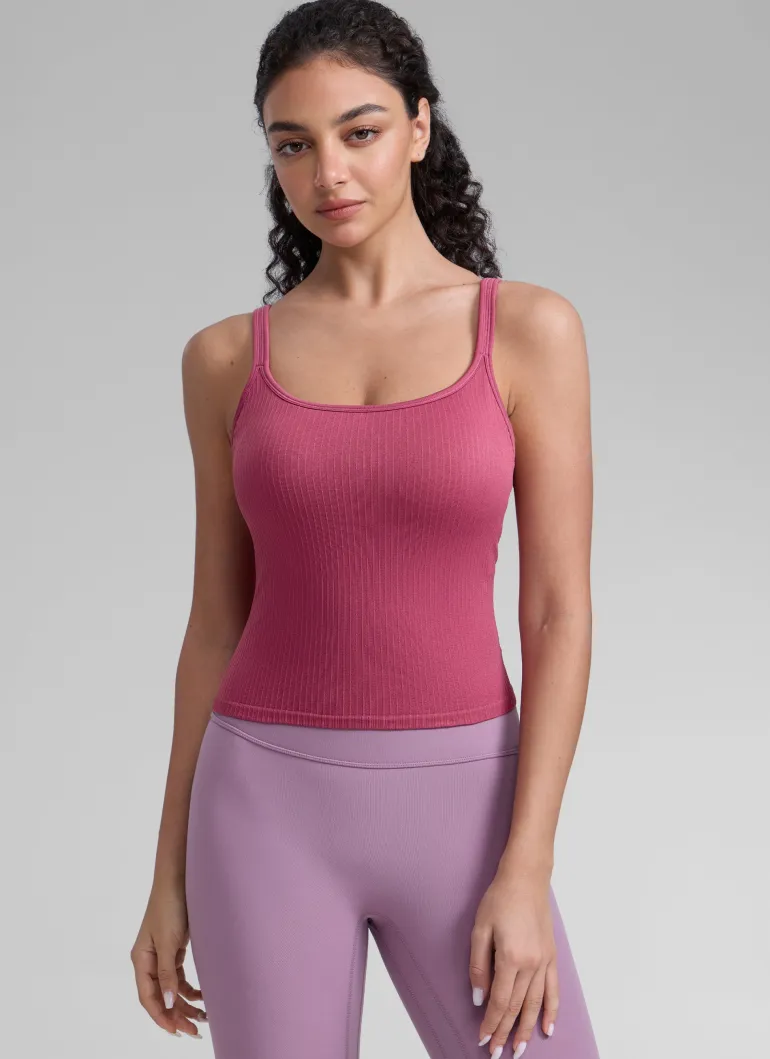 Seamless U Back Built in Bra Tank