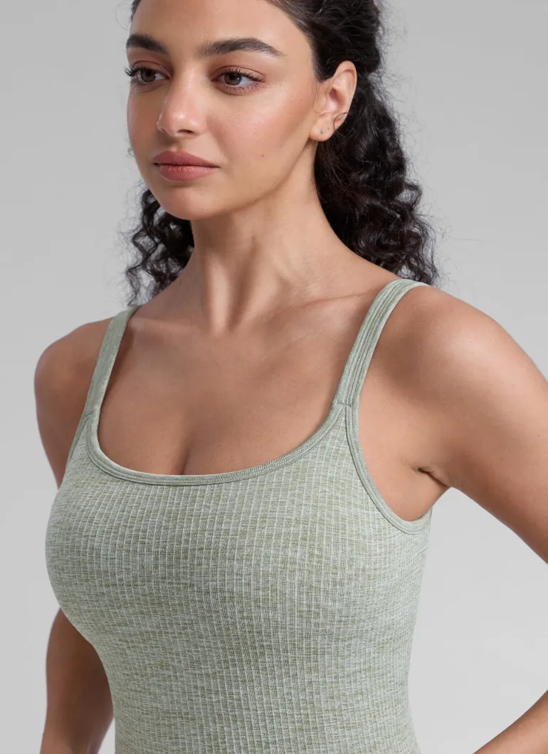 Seamless U Back Built in Bra Tank