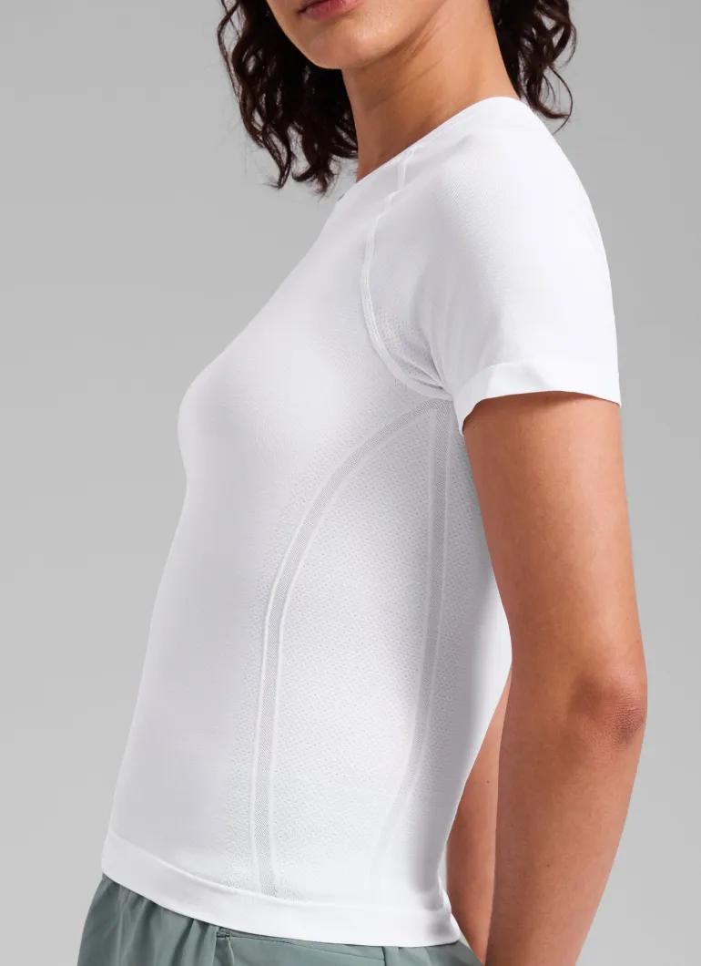 Seamless Waist Length Crewneck Short Sleeve