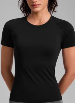 Seamless Waist Length Crewneck Short Sleeve