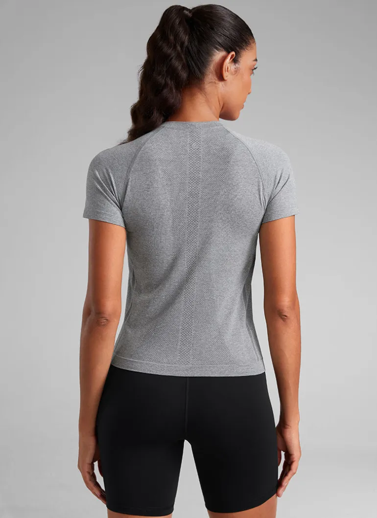 Seamless Waist Length Crewneck Short Sleeve