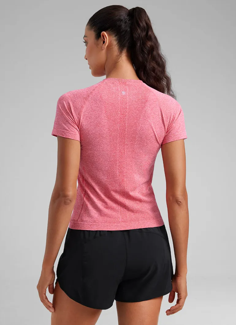Seamless Waist Length Crewneck Short Sleeve
