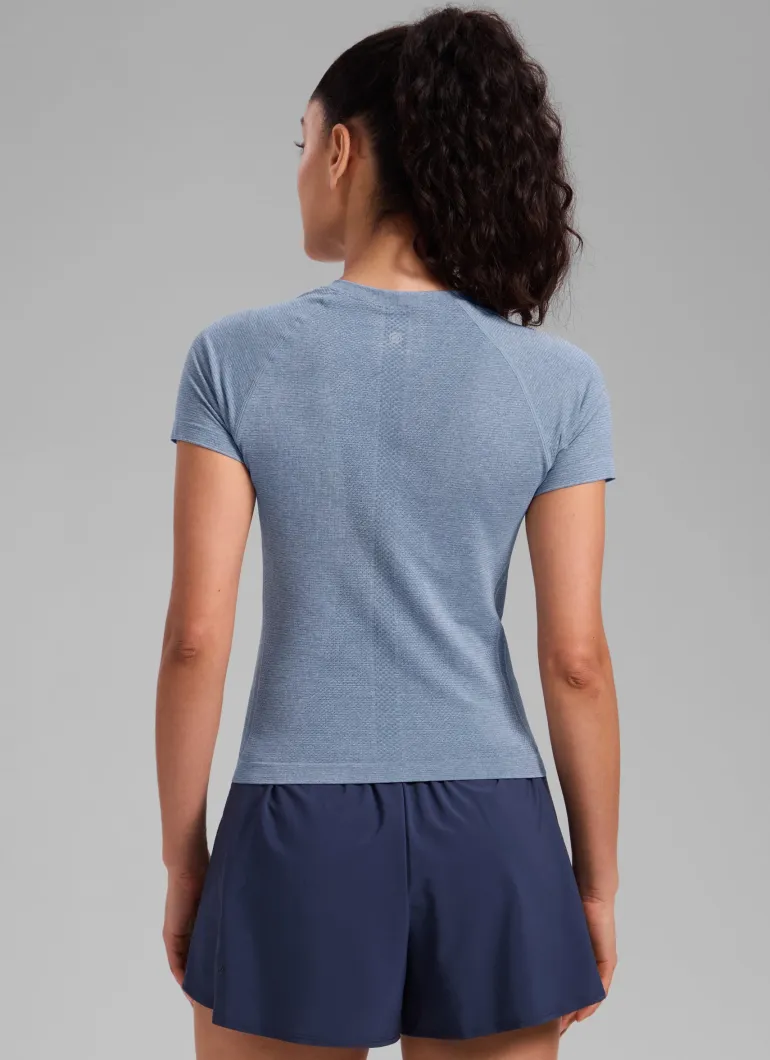 Seamless Waist Length Crewneck Short Sleeve