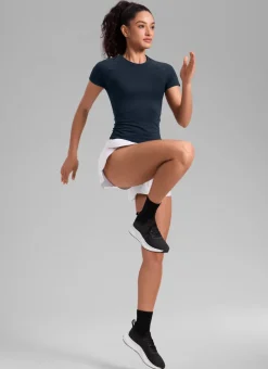 Seamless Waist Length Crewneck Short Sleeve