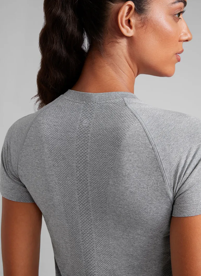 Seamless Waist Length Crewneck Short Sleeve