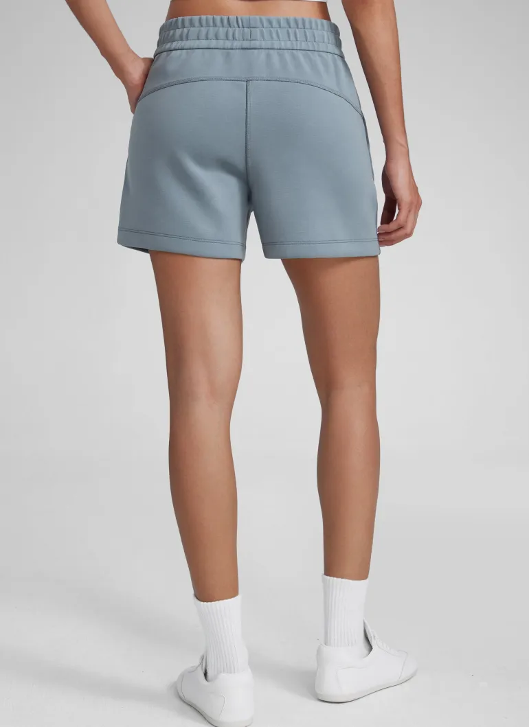 SoftAura Drawstring Pocket Sweat Shorts 4”