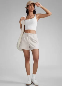 SoftAura Drawstring Pocket Sweat Shorts 4”