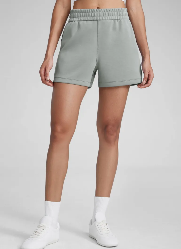 SoftAura Drawstring Pocket Sweat Shorts 4”