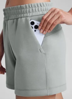 SoftAura Drawstring Pocket Sweat Shorts 4”