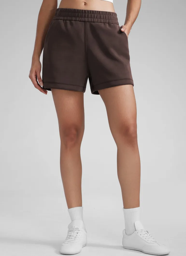 SoftAura Drawstring Pocket Sweat Shorts 4”