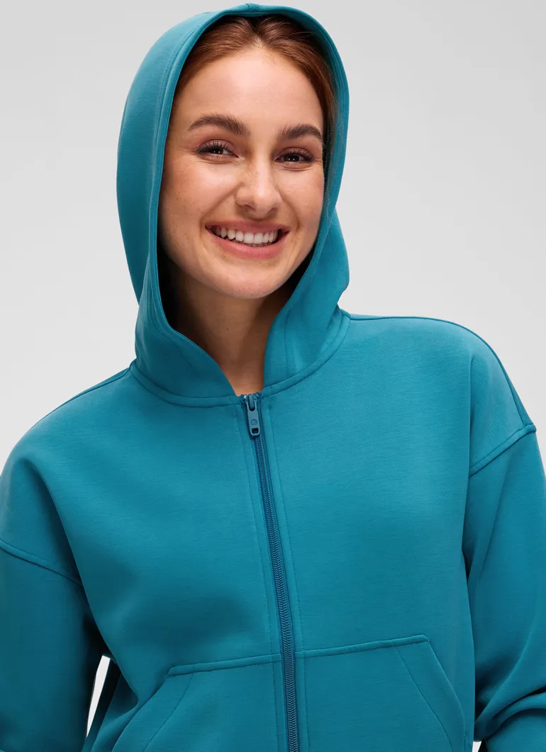 SoftAura Full Zip Waist Length Hoodie