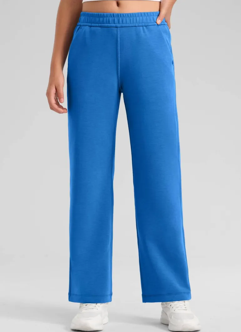 SoftAura Girls High Rise Wide Leg Sweatpant