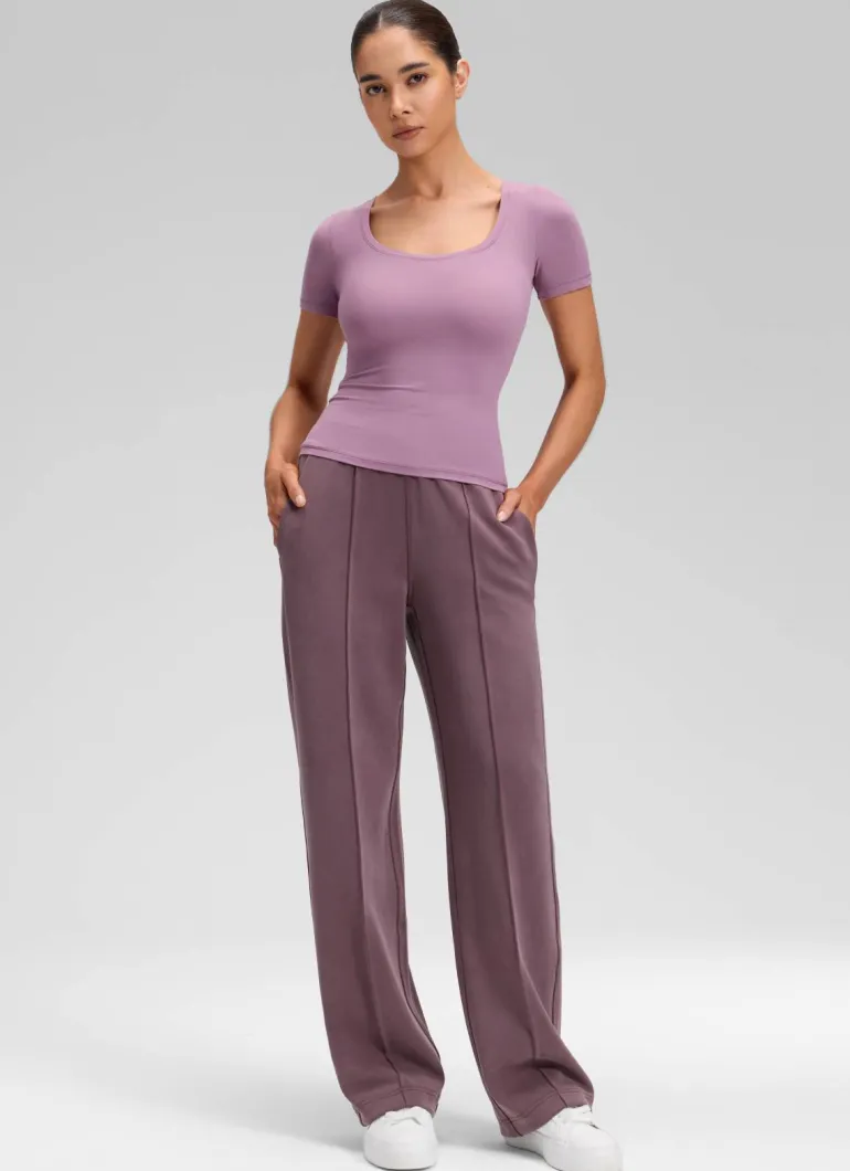 SoftAura Pintuck Straight Leg Sweatpant 30"